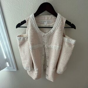 Boston Proper Off-the-Shoulder Cream Sweater